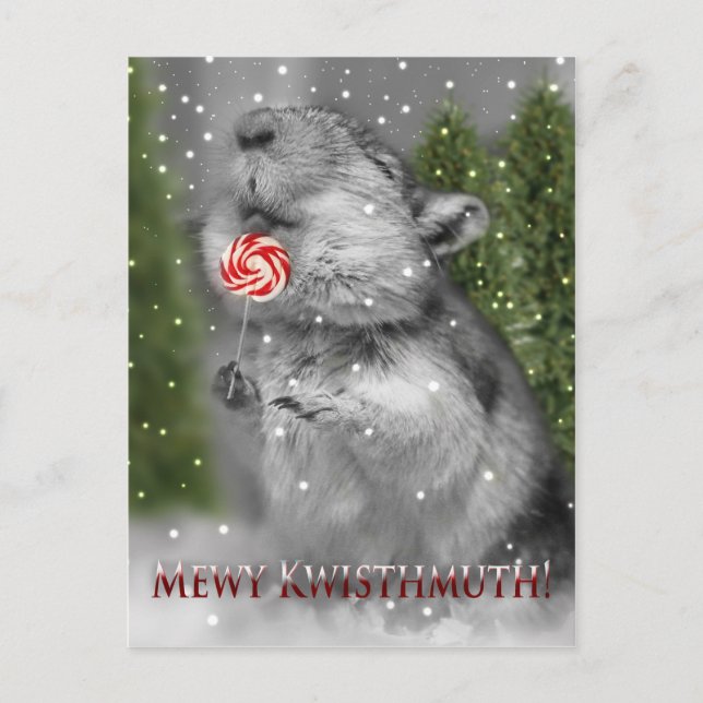 Gerbil's Christmas Dream Holiday Postcard (Front)