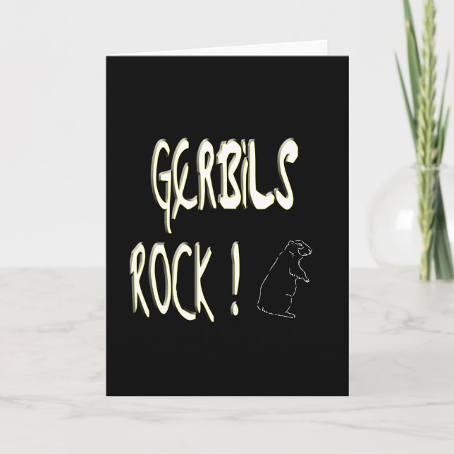 Gerbils Rock! Greeting Card (Front)