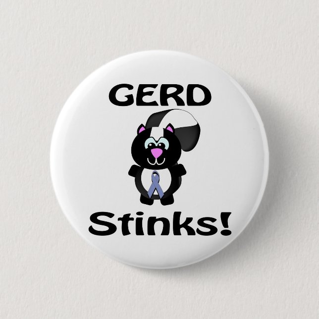 GERD Stinks Skunk Awareness Design 2 Inch Round Button (Front)