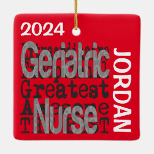 Geriatric Nurse Extraordinaire CUSTOM Ceramic Ornament
