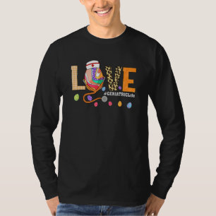 Geriatric Nurse Plaid Love Stethoscope Rn Nurse Ea T-Shirt