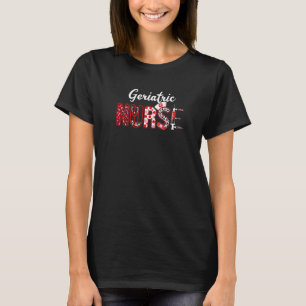 Geriatric Nurse Stethoscope Leopard Print Nursing T-Shirt