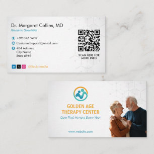 Geriatric Therapy Centre   Simple White Business Card