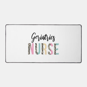 Geriatrics Nurse Cute Leopard Design - Funny Gift Desk Mat