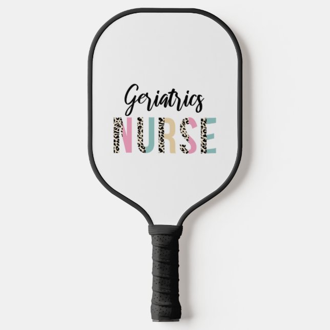 Geriatrics Nurse Cute Leopard Design - Funny Gift  Pickleball Paddle (Front)