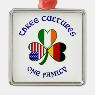 German 3 Cultures Metal Ornament