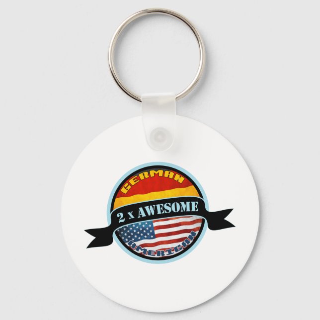 German American 2x Awesome Keychain (Front)