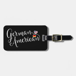 German American Entwined Heart Luggage Tag