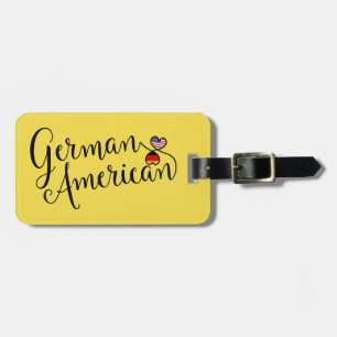 German American Entwined Heart Luggage Tag