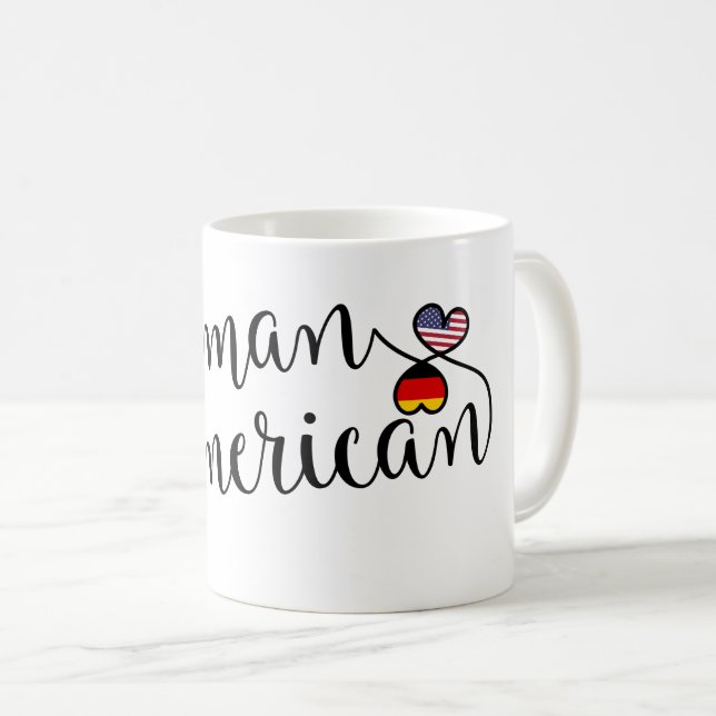 German American Entwined Hearts   Coffee Mug (Front Right)