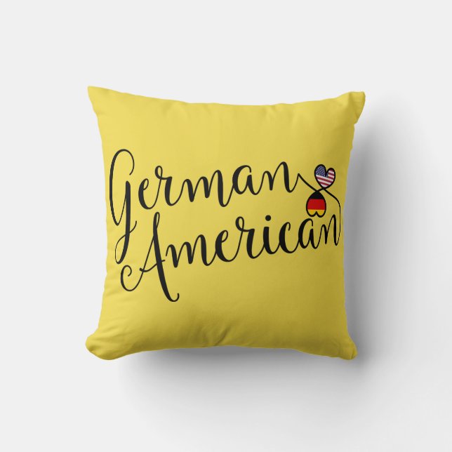 German American Entwined Hearts Throw Cushion (Front)