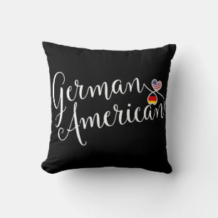 German American Entwined Hearts Throw Pillow