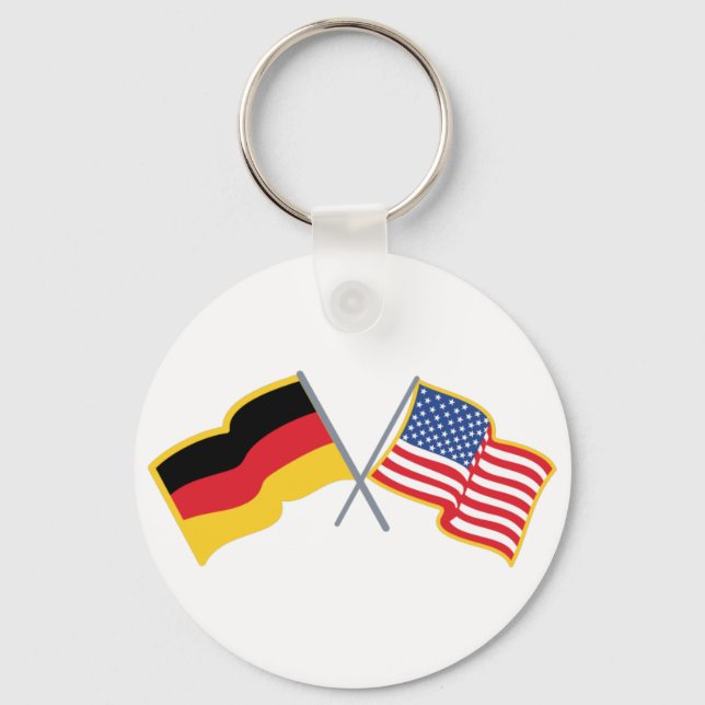 German American Flags Keychain (Front)