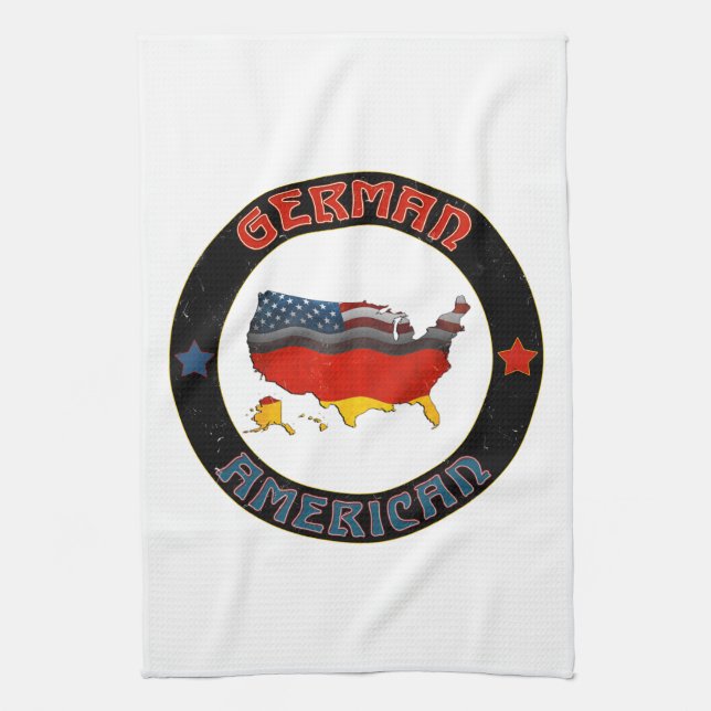 German American Flags Kitchen Towels (Vertical)