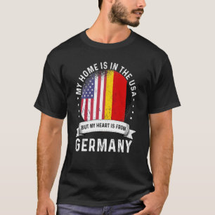 German American Patriot Grown Proud Home USA Flags T-Shirt
