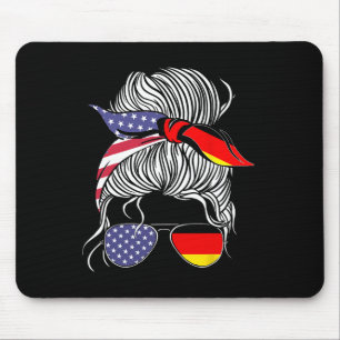 German American Patriot Grown Proud Women Girl Fla Mouse Pad