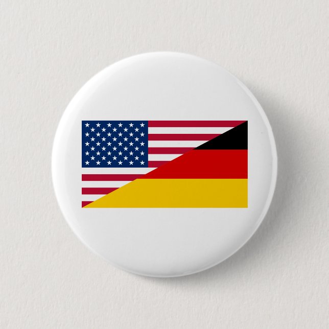German American Pride US Germany Flag 2 Inch Round Button (Front)