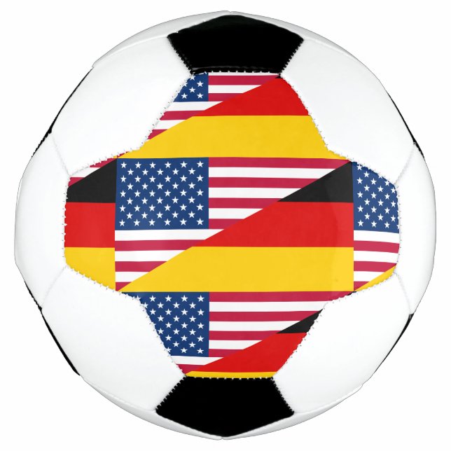 German American Pride US Germany Flag Soccer Ball (Front)