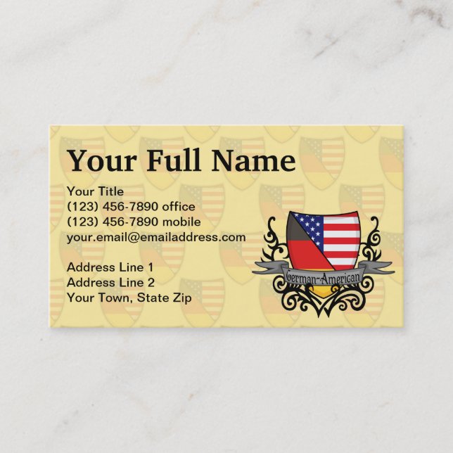 German-American Shield Flag Business Card (Front)