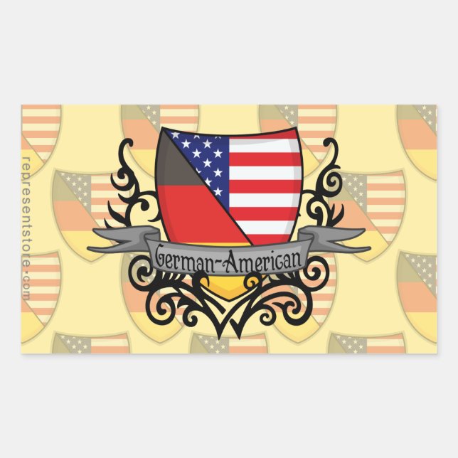 German-American Shield Flag Sticker (Front)