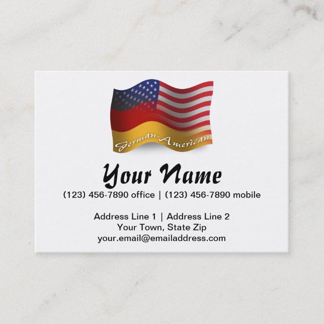 German-American Waving Flag Business Card (Front)