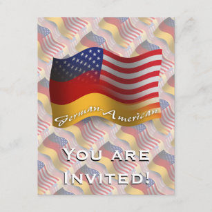 German-American Waving Flag Invitation