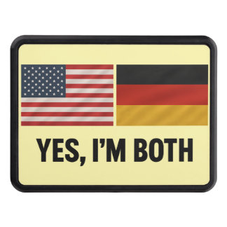 German American Yes Im Both - Germany USA Citizen Trailer Hitch Cover