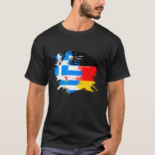 German and Greek Mix Heritage Flag T-Shirt