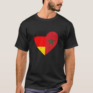 German And Moroccan Flag Heart Morroco T-Shirt