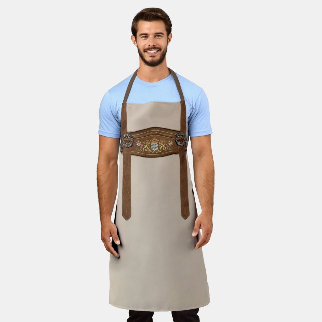 German and Oktoberfest Lederhosen Apron (Worn)