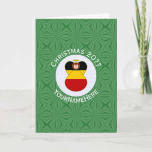 German Angel Christmas Flag Personalized Card