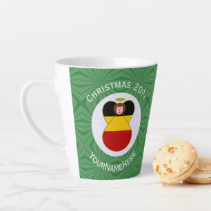 German Angel Christmas Flag Personalized  Latte Mug
