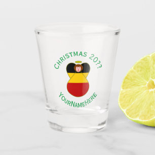 German Angel Christmas Flag Personalized  Shot Glass
