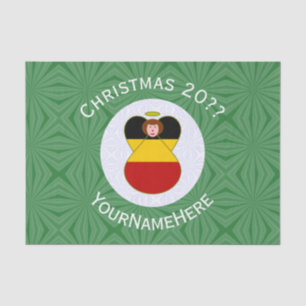 German Angel Christmas Flag Personalized Tissue Paper