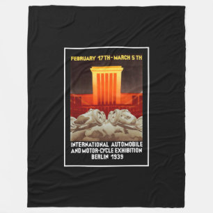 German Art Deco Auto Show Fleece Blanket