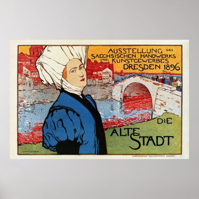 German artisanic art expo Dresden 1896 Poster (Front)