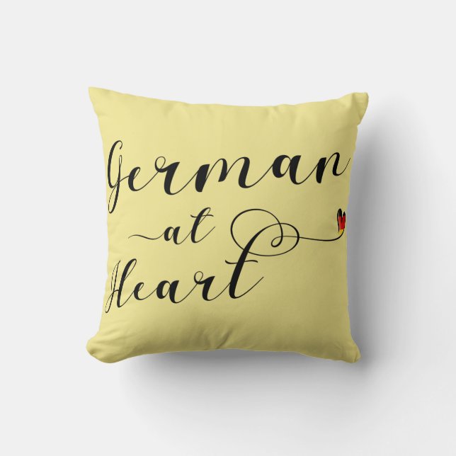 German At Heart, Germany Throw Pillow (Front)