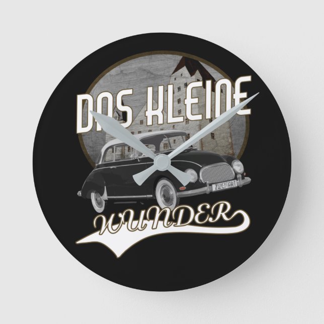 German Auto Union DKW Kleines Wunder Oldtimer Round Clock (Front)