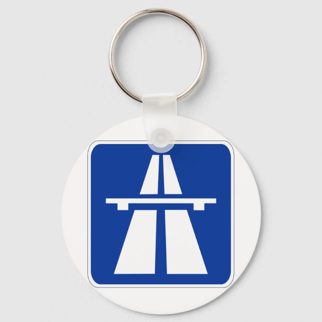 German Autobahn Sign Keychain (Front)
