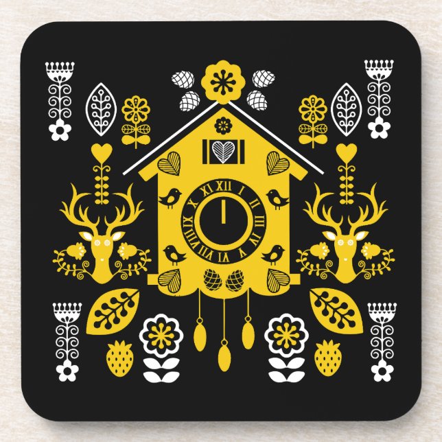 German Bauernmalerei Folk Art Coaster (Front)