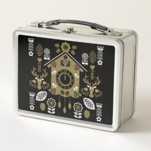 German Bauernmalerei Folk Art Metal Lunch Box