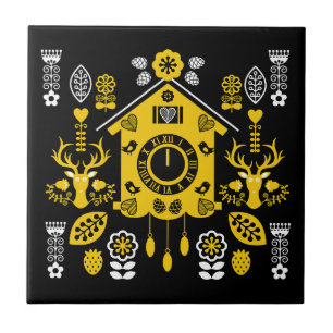 German Bauernmalerei Folk Art Tile