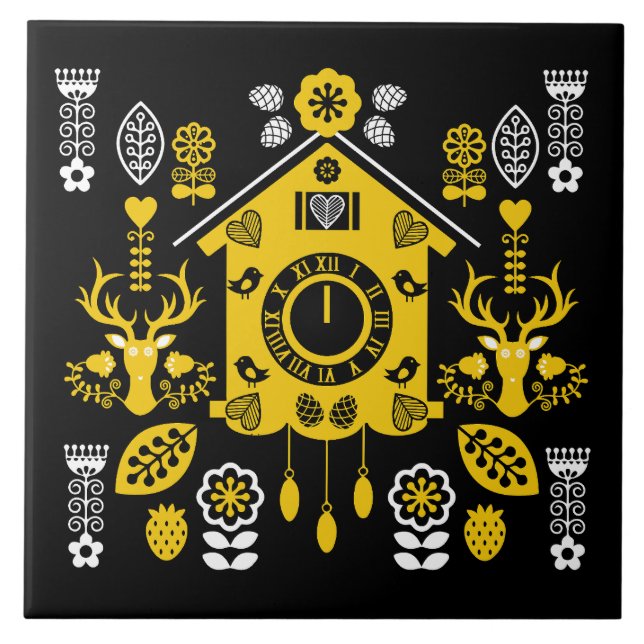 German Bauernmalerei Folk Art Tile (Front)