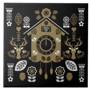 German Bauernmalerei Folk Art Tile