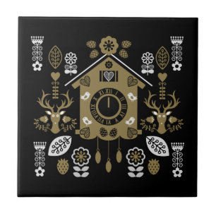 German Bauernmalerei Folk Art Tile