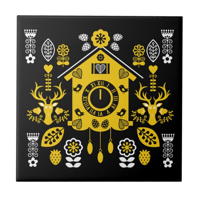 German Bauernmalerei Folk Art Tile (Front)