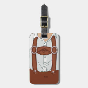 German Bavarian Lederhose Lederhosen Luggage Tag