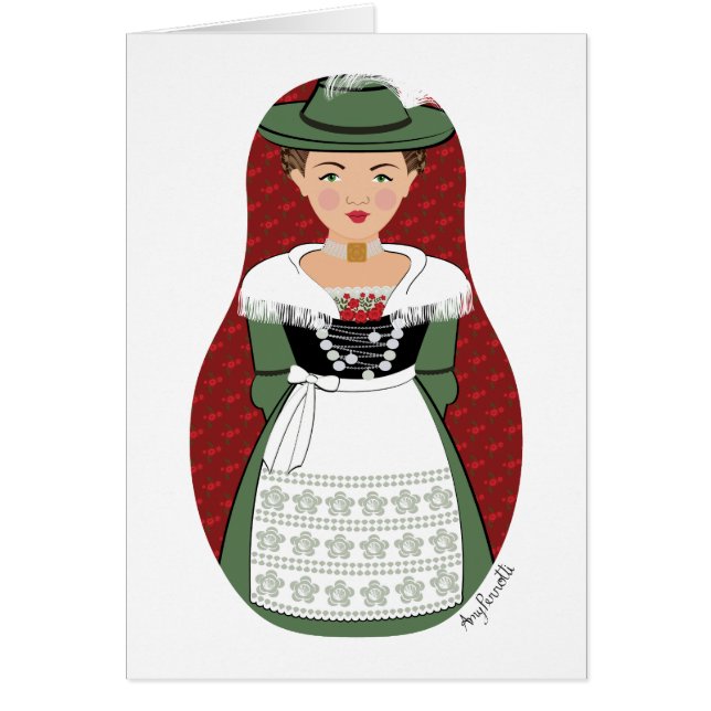 German, Bavarian Matryoshka Card (Front)