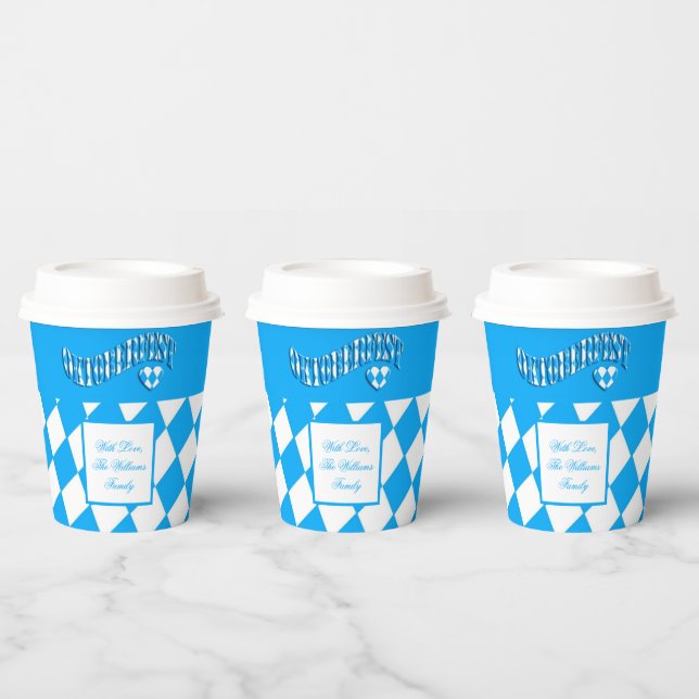 German Beer Festival Custom Name Oktoberfest Paper Cups (Multi)
