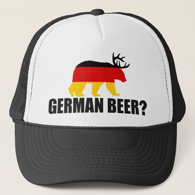 German Beer?  Germany Flag Bear With Antlers Hat (Front)